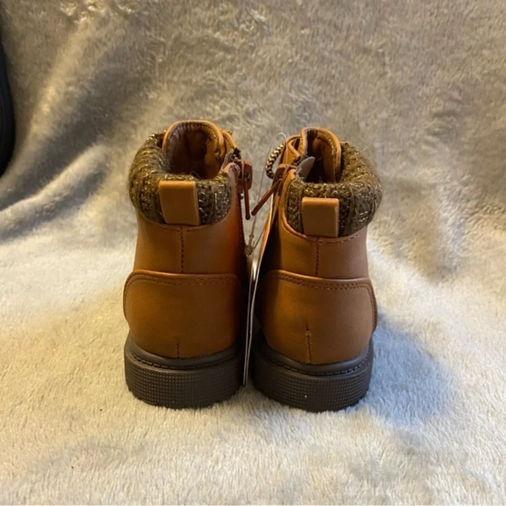 Wonder Nation Shoes Girls‎ Size 4 Boots Side Zip Brown New With Tags